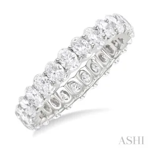 2 1/4 ctw North-South Set Oval Cut Diamond Eternity Wedding Band in 14K White Gold