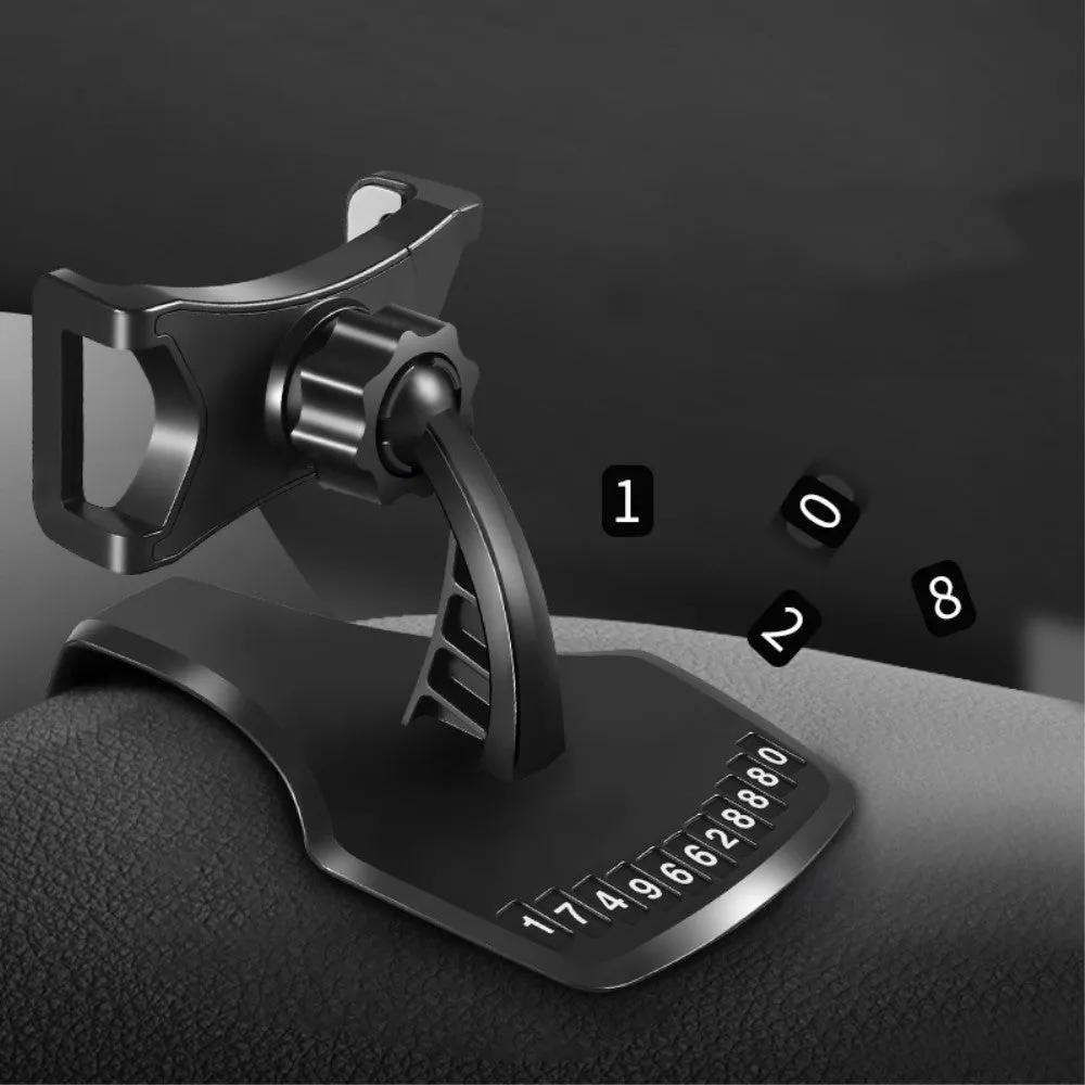 3 in 1 Car GPS Smartphone Holder: Dashboard / Visor Clamp   AC Grid Clip for Allview P10 Style (2018) - Black