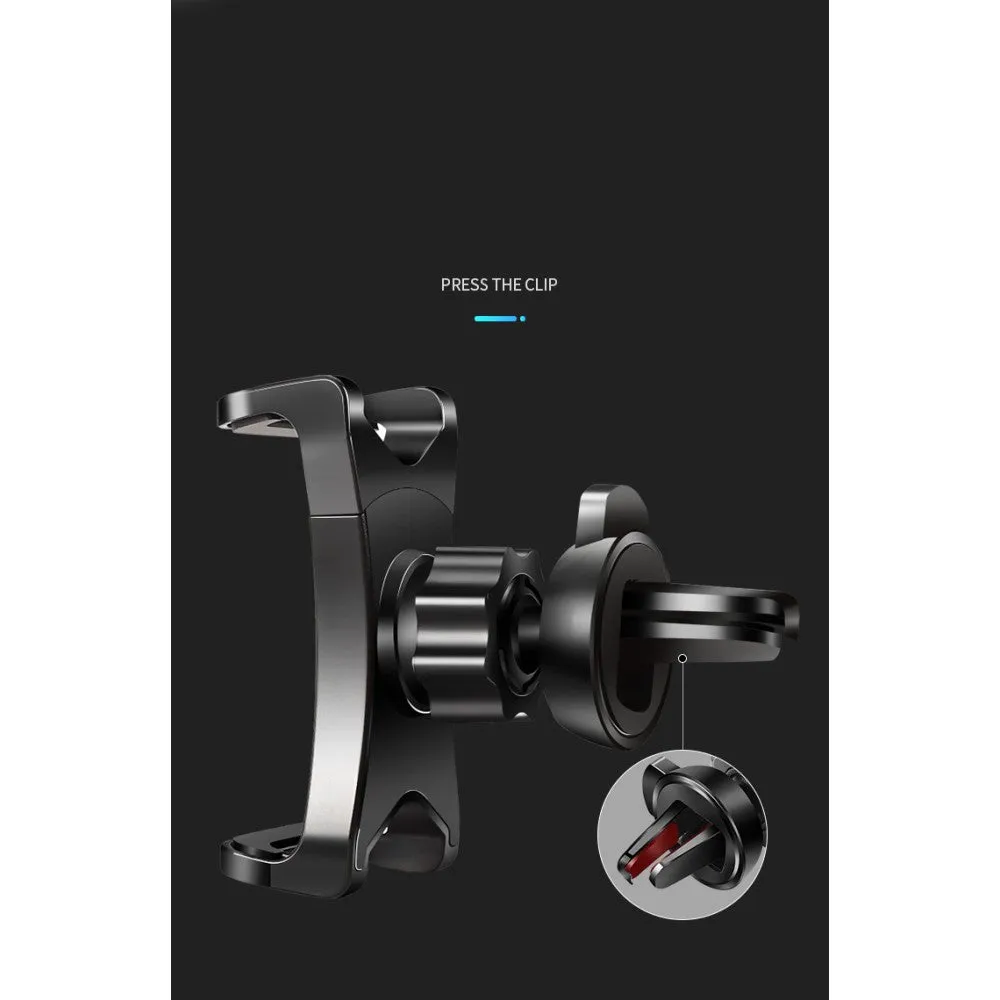3 in 1 Car GPS Smartphone Holder: Dashboard / Visor Clamp   AC Grid Clip for Allview P10 Style (2018) - Black