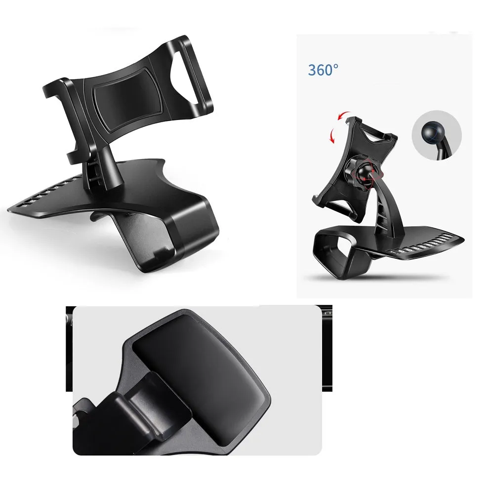 3 in 1 Car GPS Smartphone Holder: Dashboard / Visor Clamp   AC Grid Clip for Allview P10 Style (2018) - Black