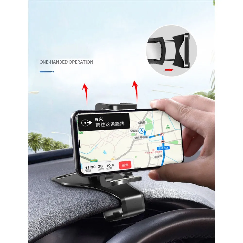 3 in 1 Car GPS Smartphone Holder: Dashboard / Visor Clamp   AC Grid Clip for Allview P10 Style (2018) - Black