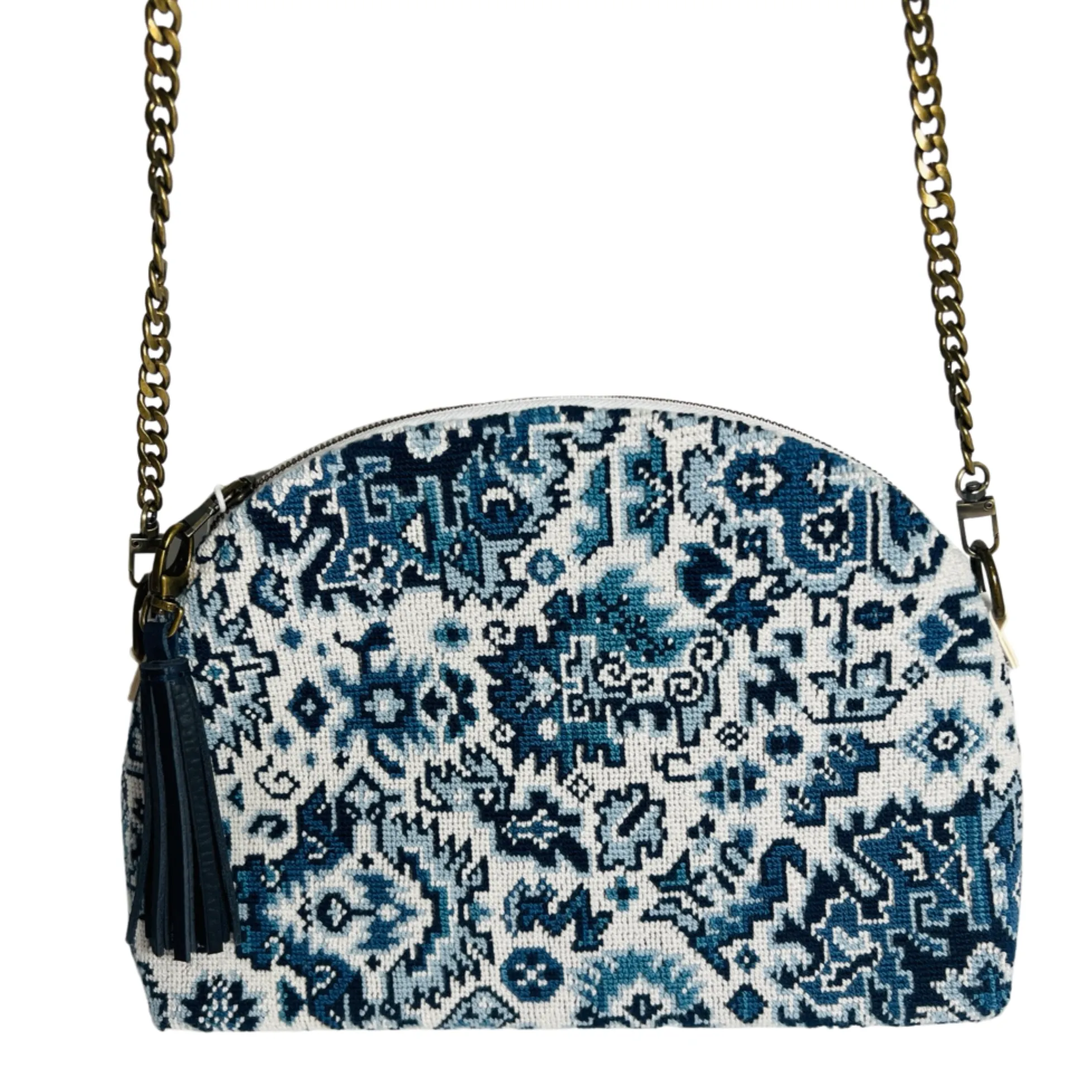 Blue Porcelain Needlepoint Purse