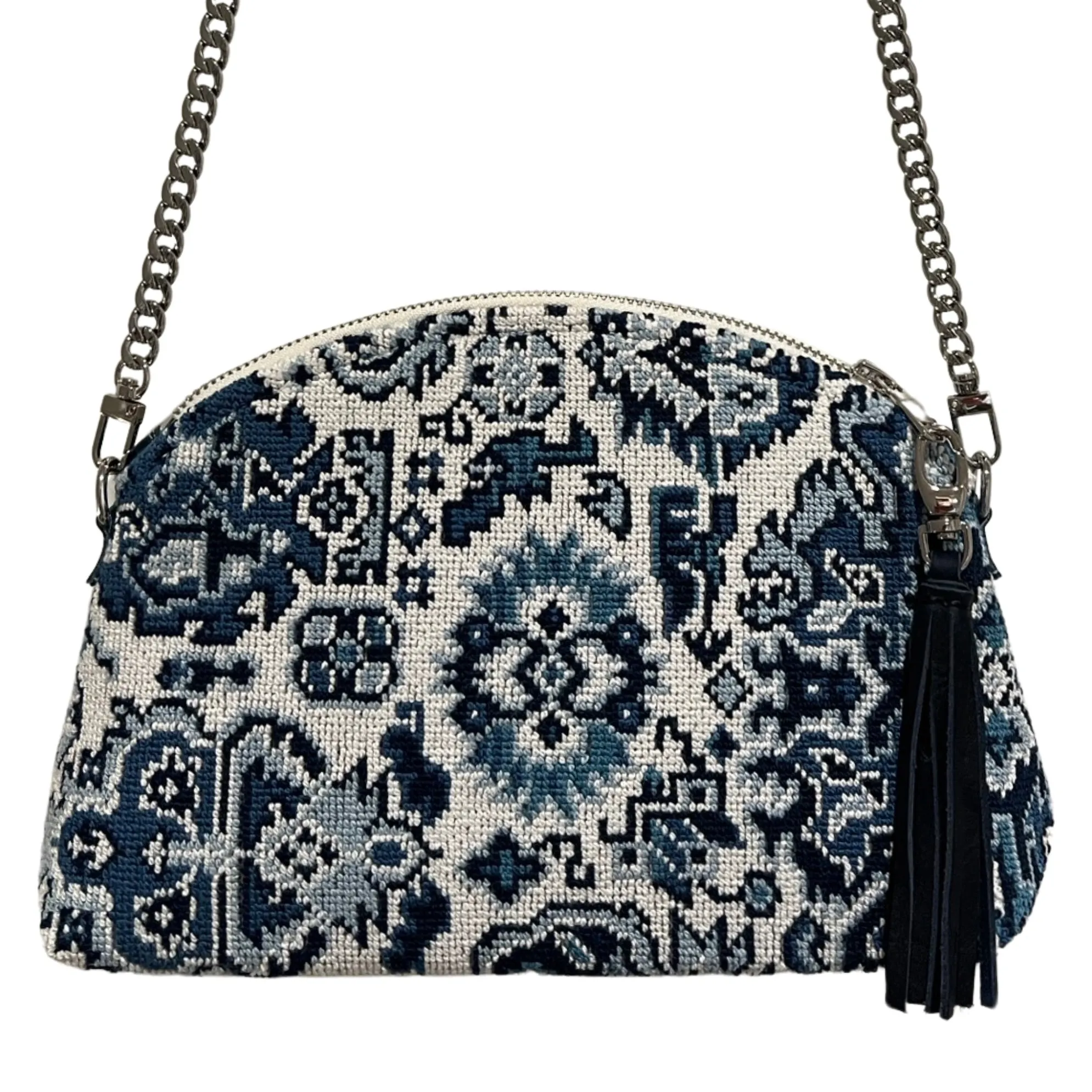 Blue Porcelain Needlepoint Purse