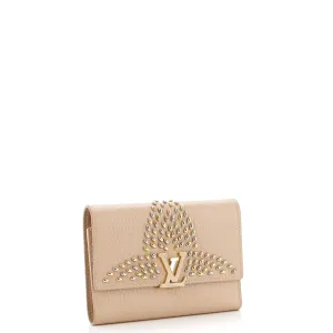Capucines Wallet Leather with Embellished Detail Compact