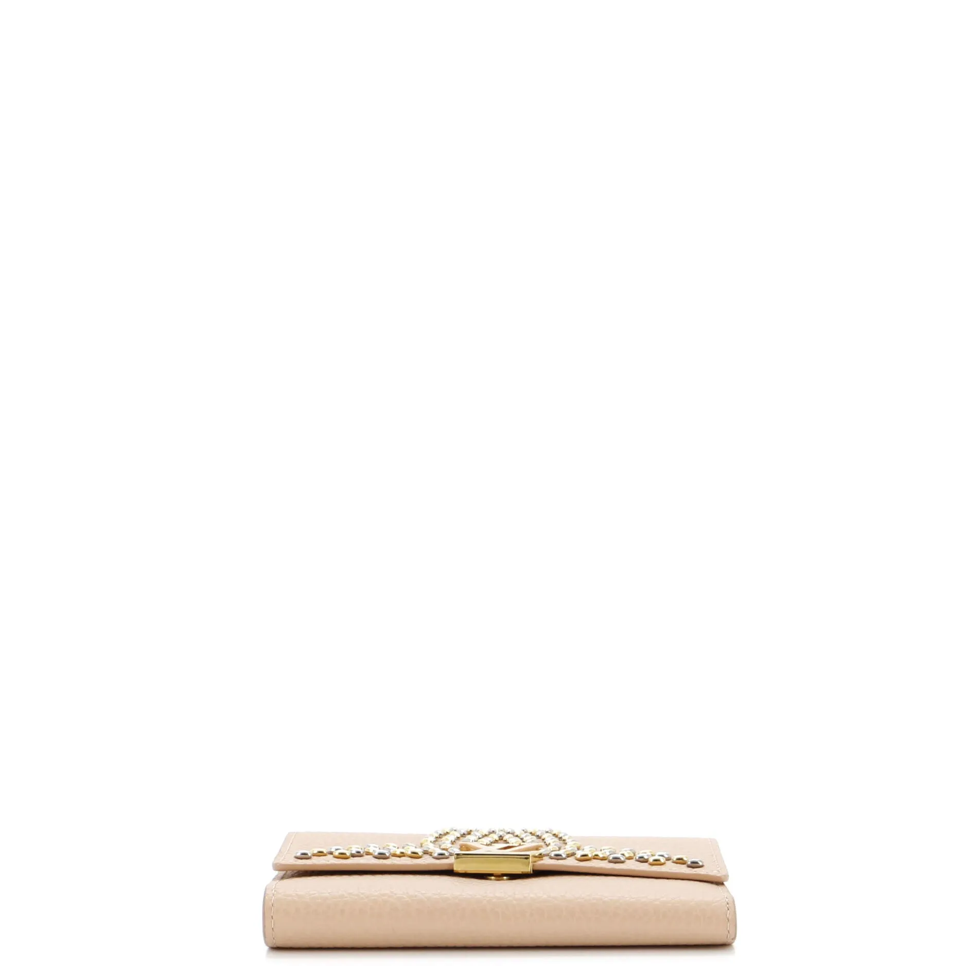 Capucines Wallet Leather with Embellished Detail Compact