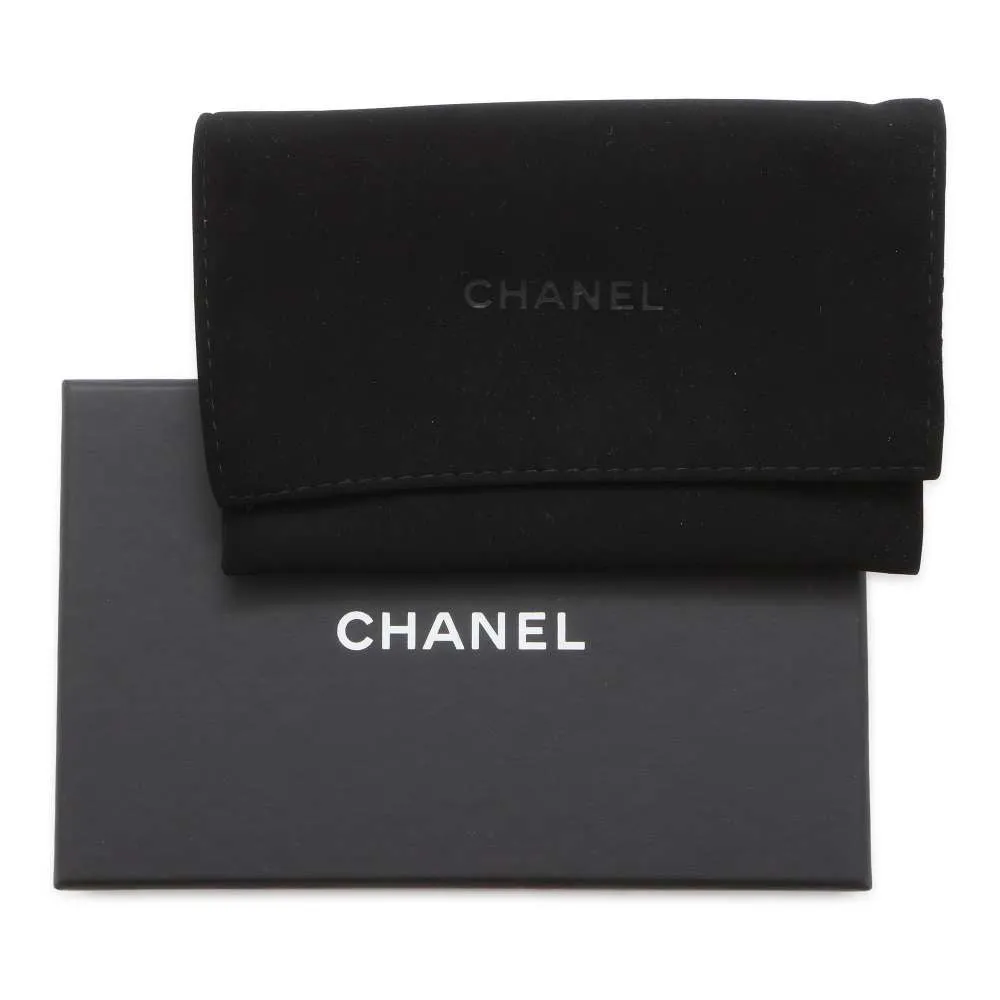 CHANEL Boy Chanel Compact Wallet Blue A80602 Lambskin