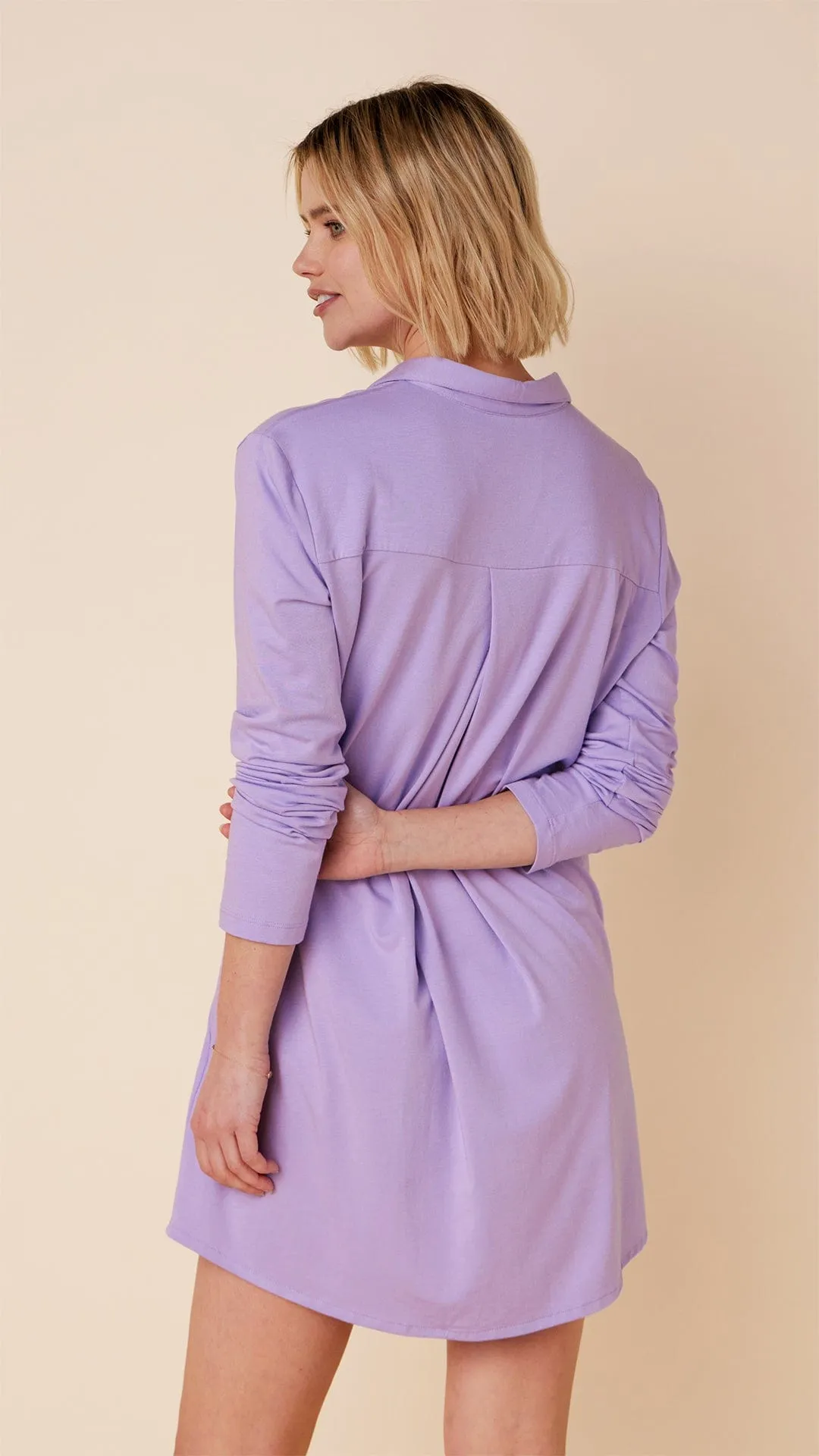 Classic Pima Knit Night Shirt - Lilac