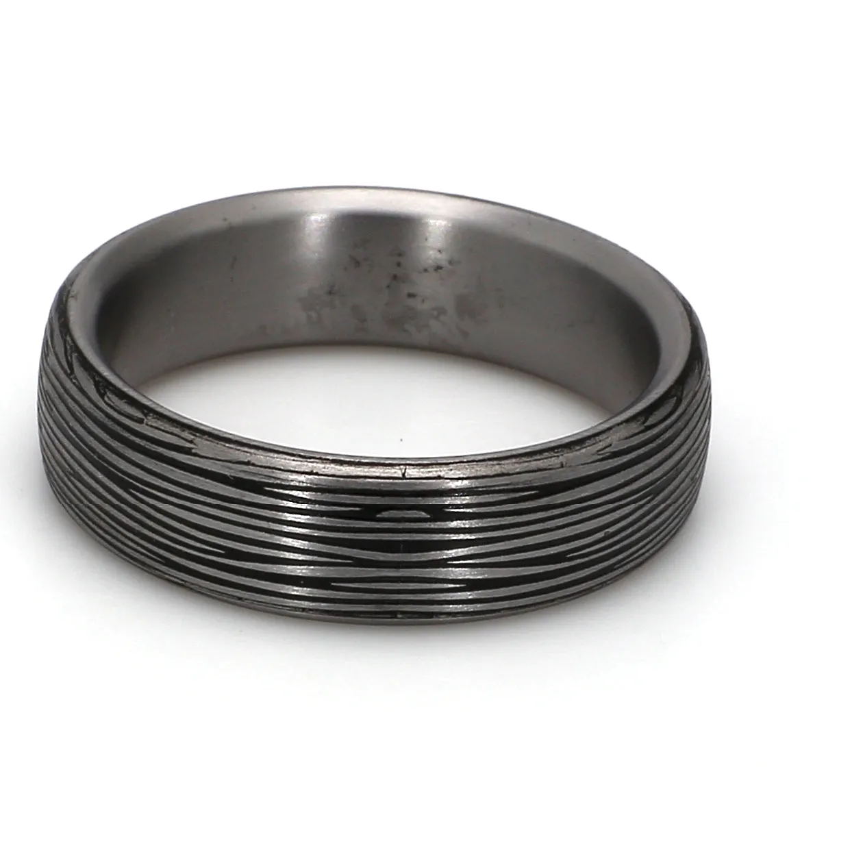 Comfort-Fit Textured Plain Metal Band