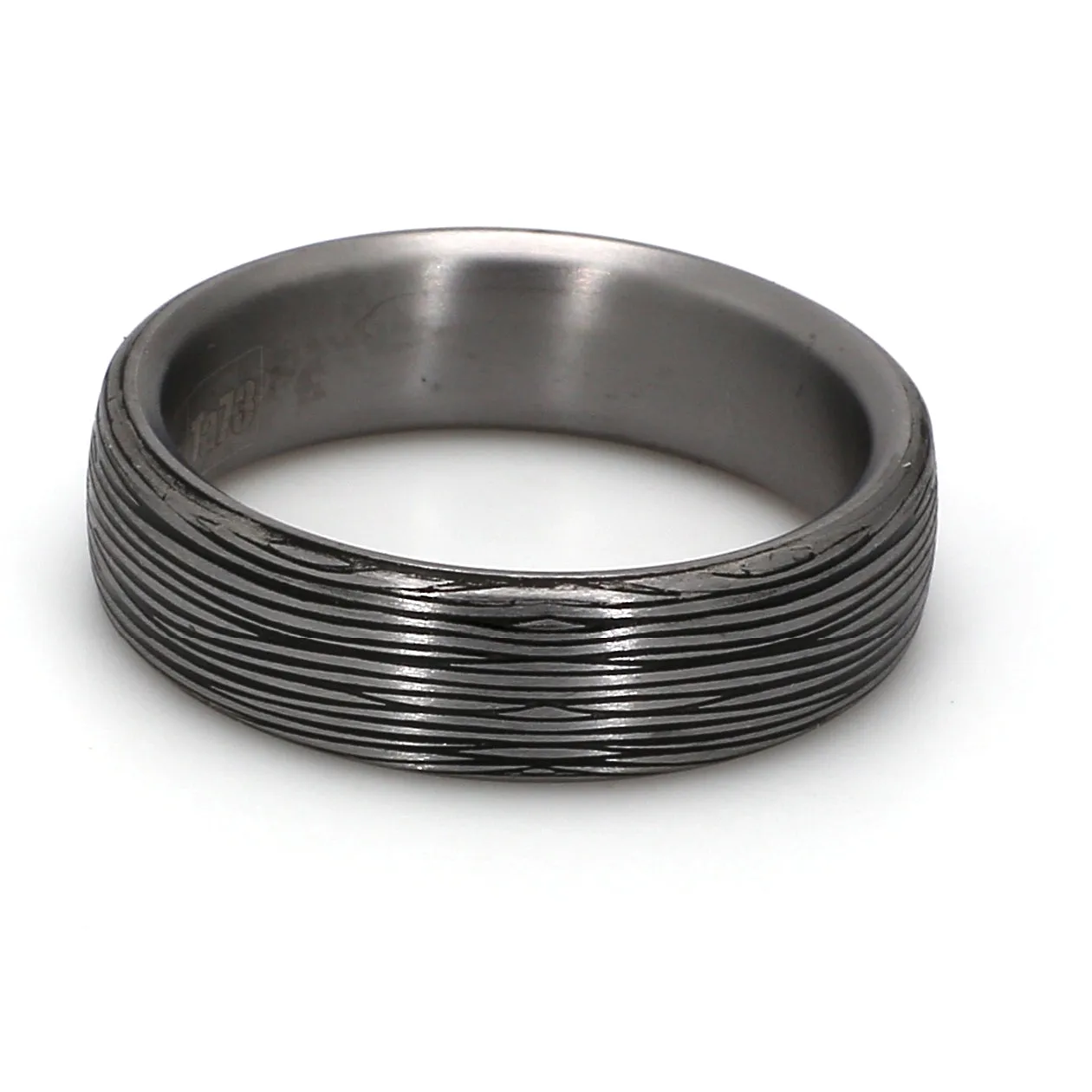 Comfort-Fit Textured Plain Metal Band