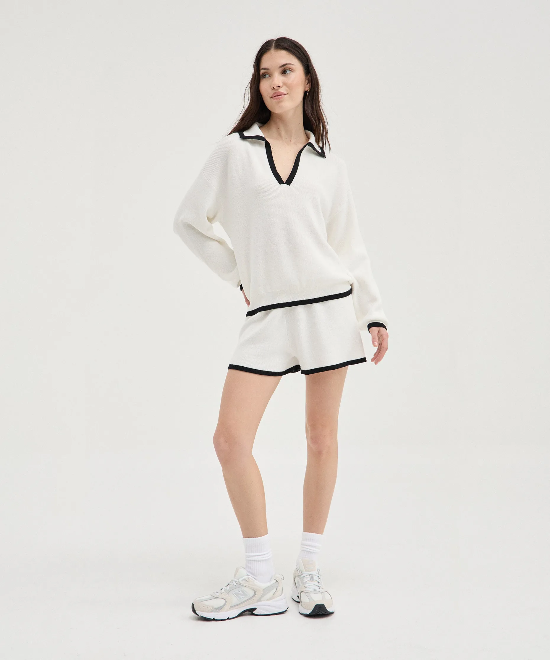 Contrast Knit Shorts