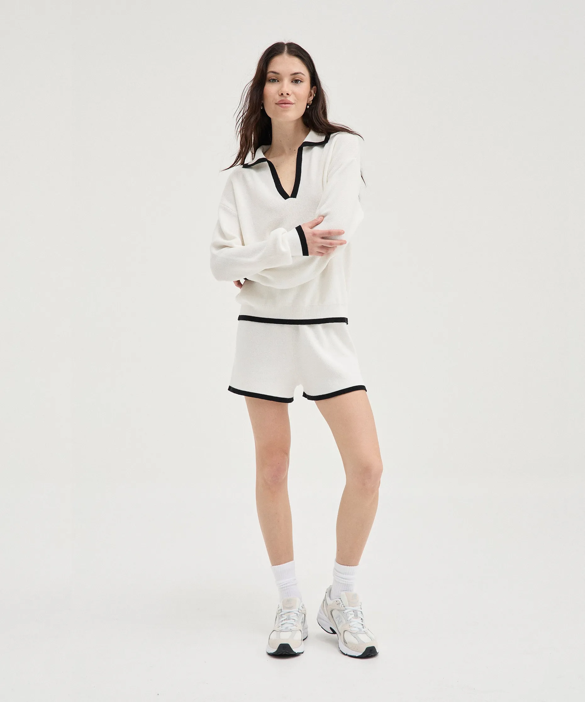 Contrast Knit Shorts