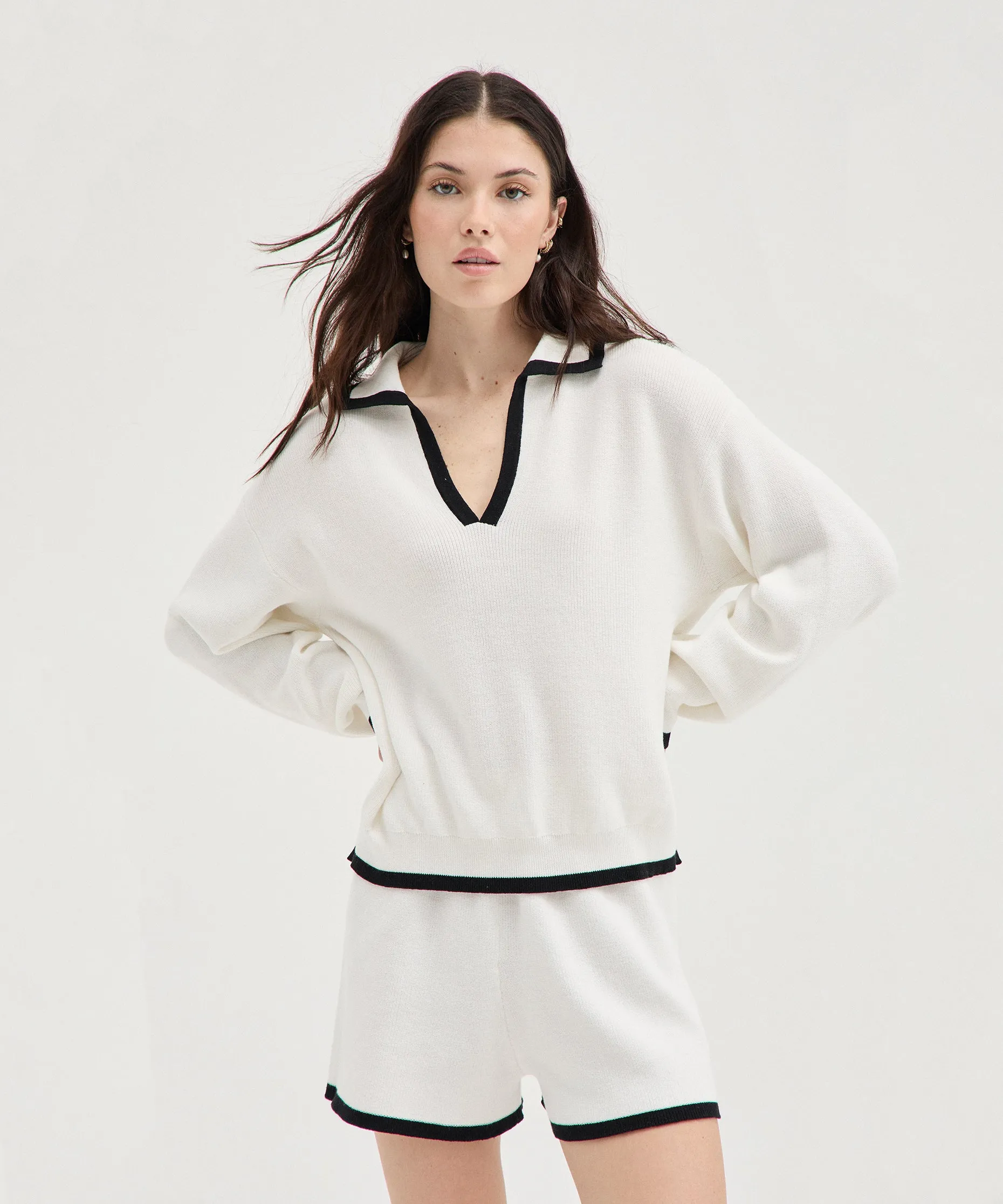 Contrast Knit Shorts