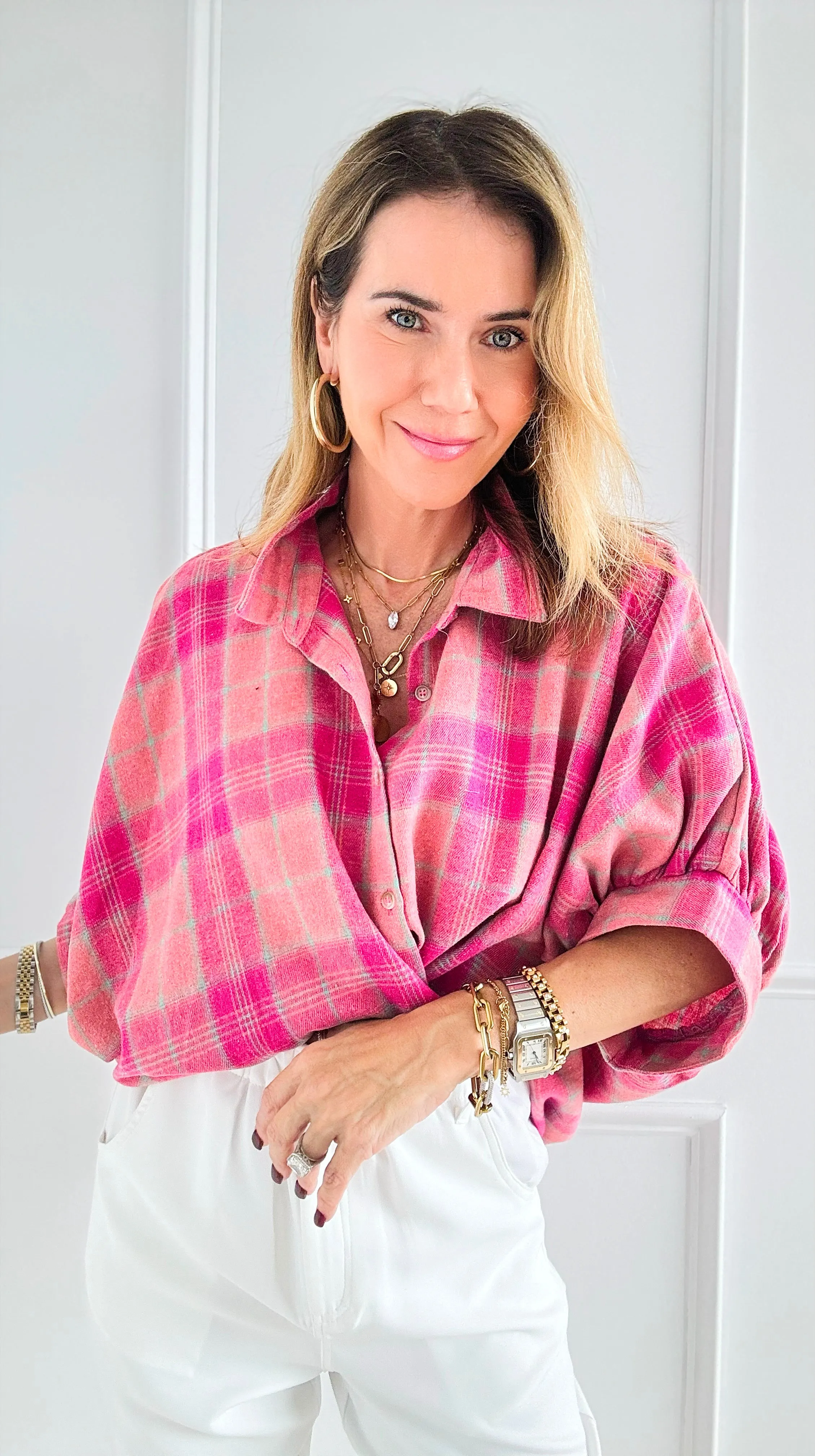 Cozy Daydream Oversized Plaid - Pink