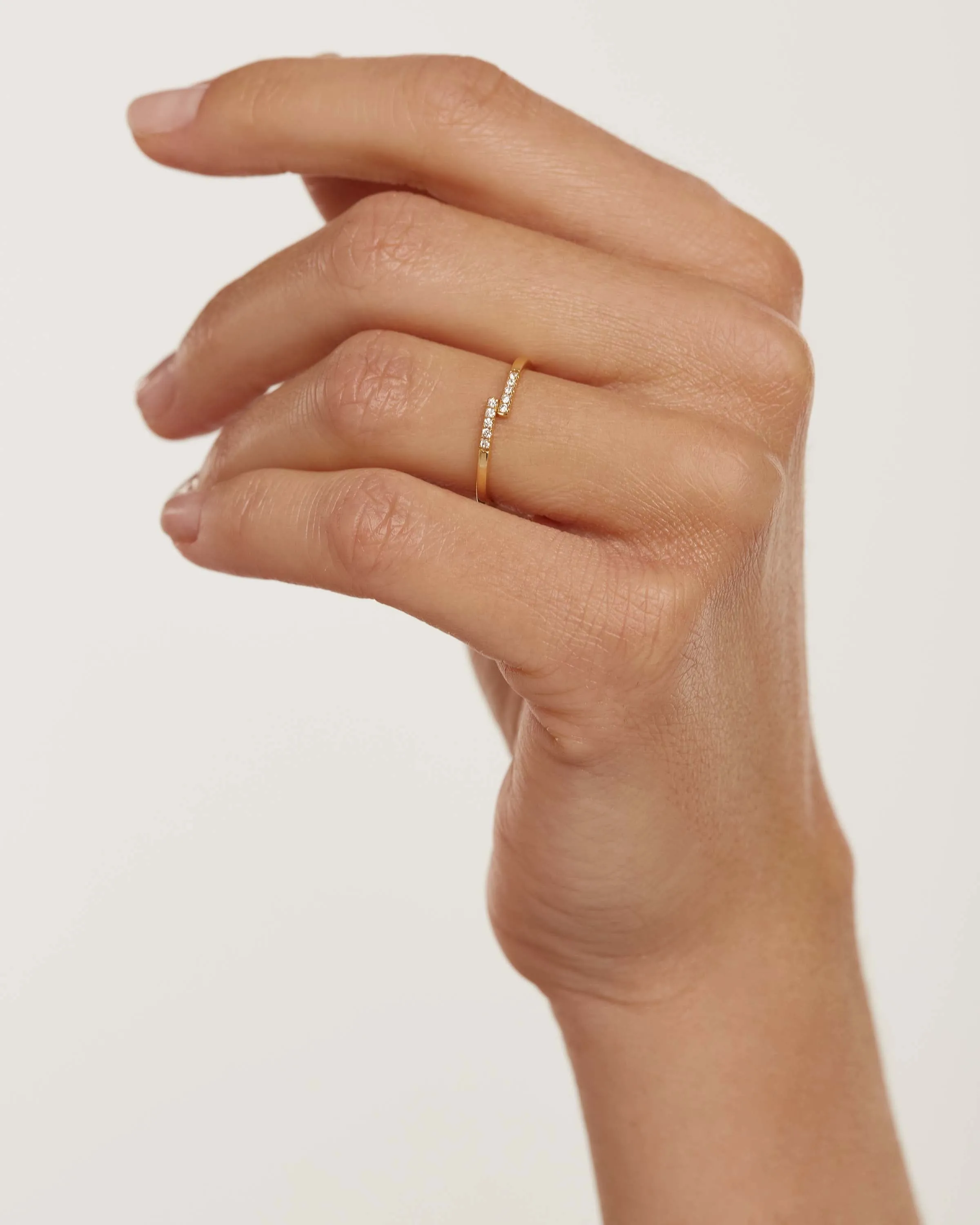 Diamonds and gold Cross Ring