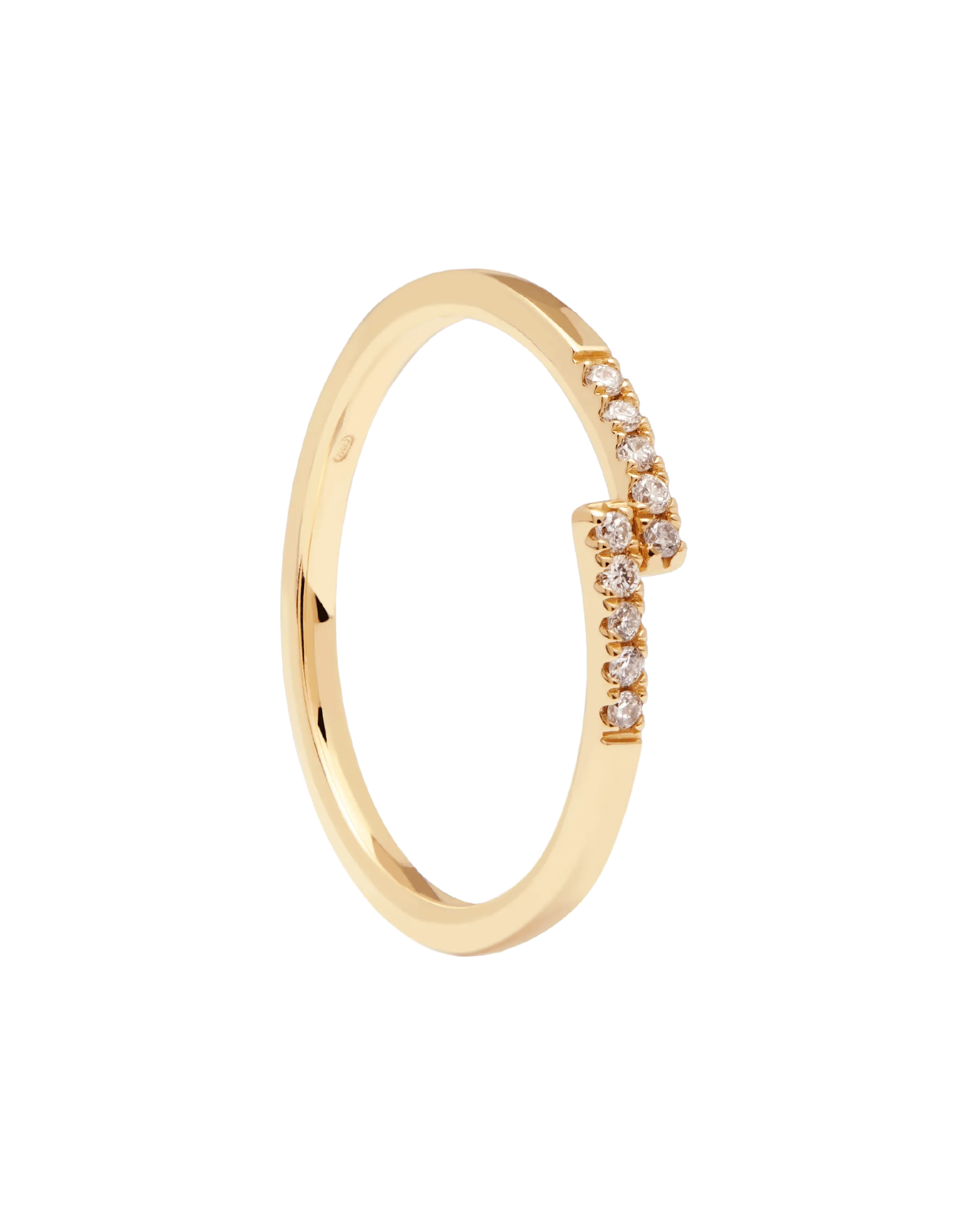 Diamonds and gold Cross Ring