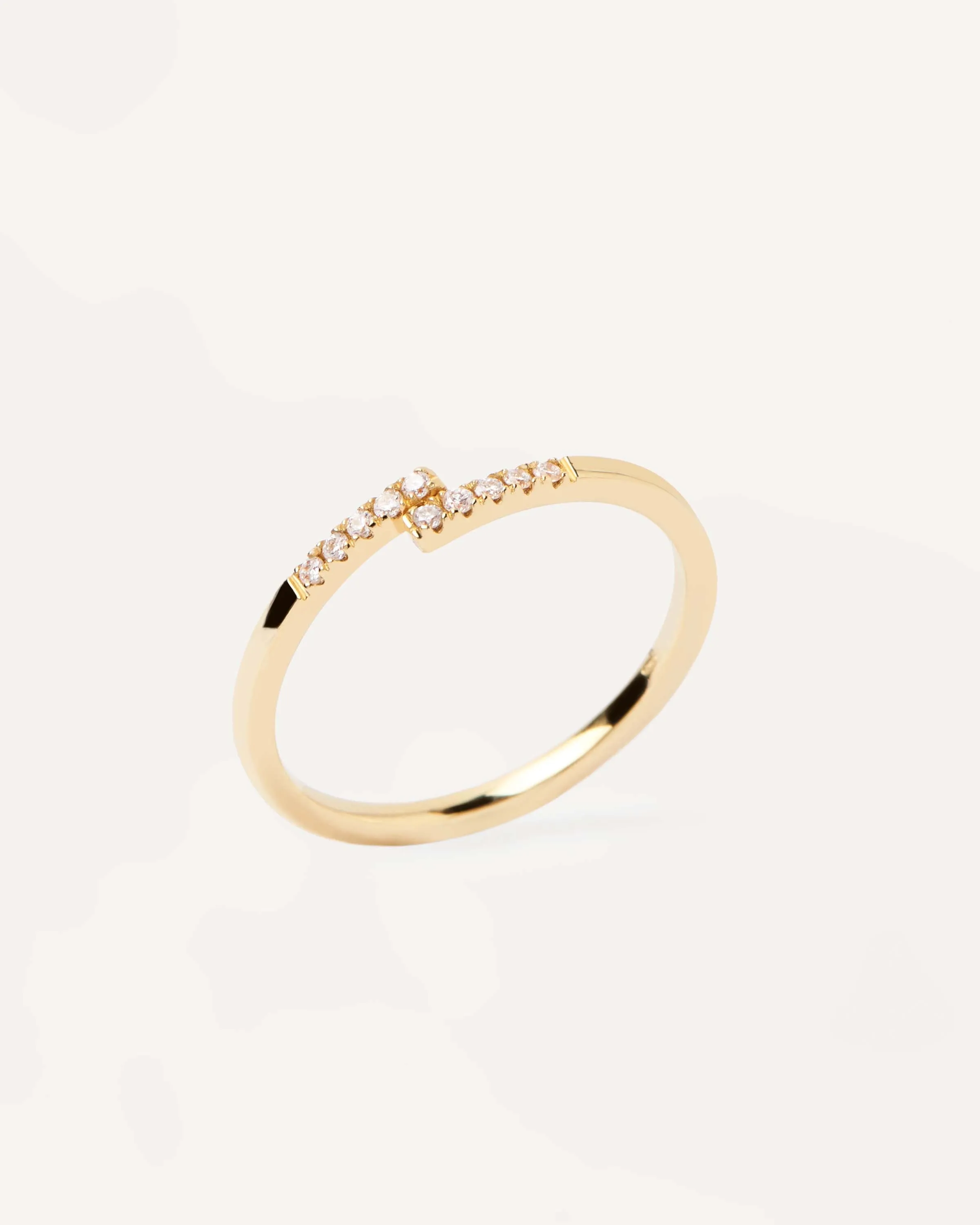 Diamonds and gold Cross Ring