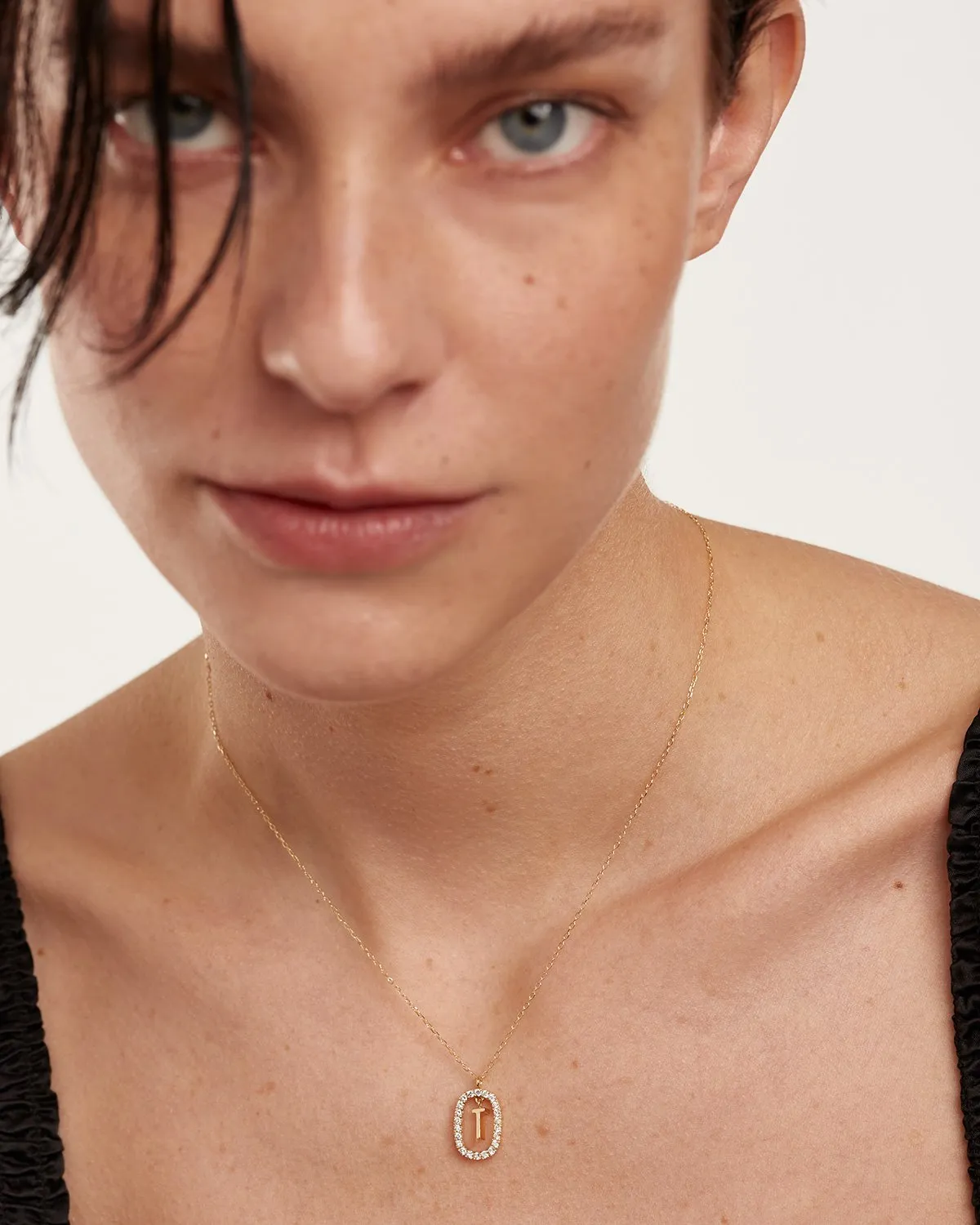 Diamonds and Gold Letter T Necklace