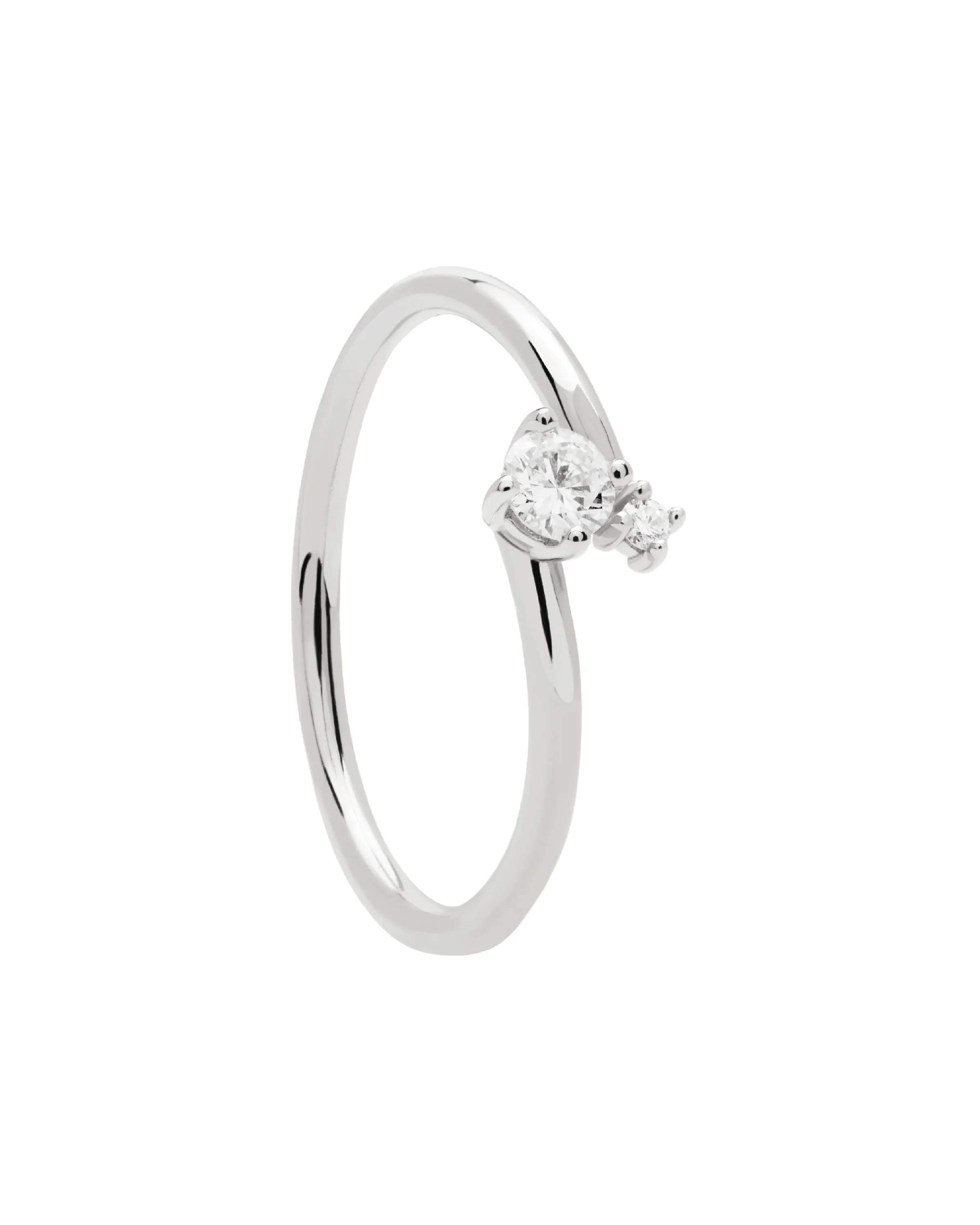 Diamonds and White Gold Duo Ring