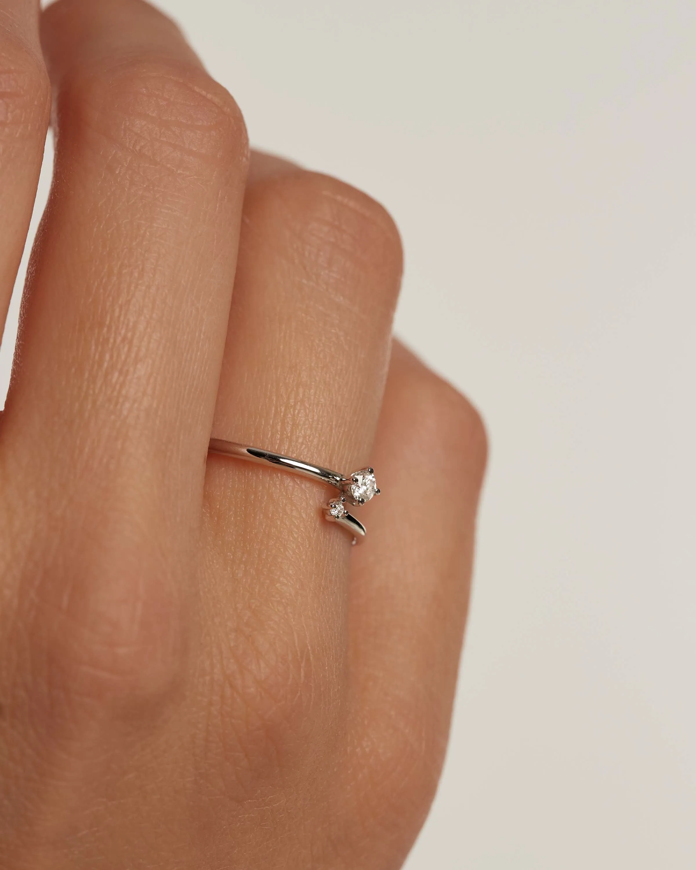 Diamonds and White Gold Duo Ring