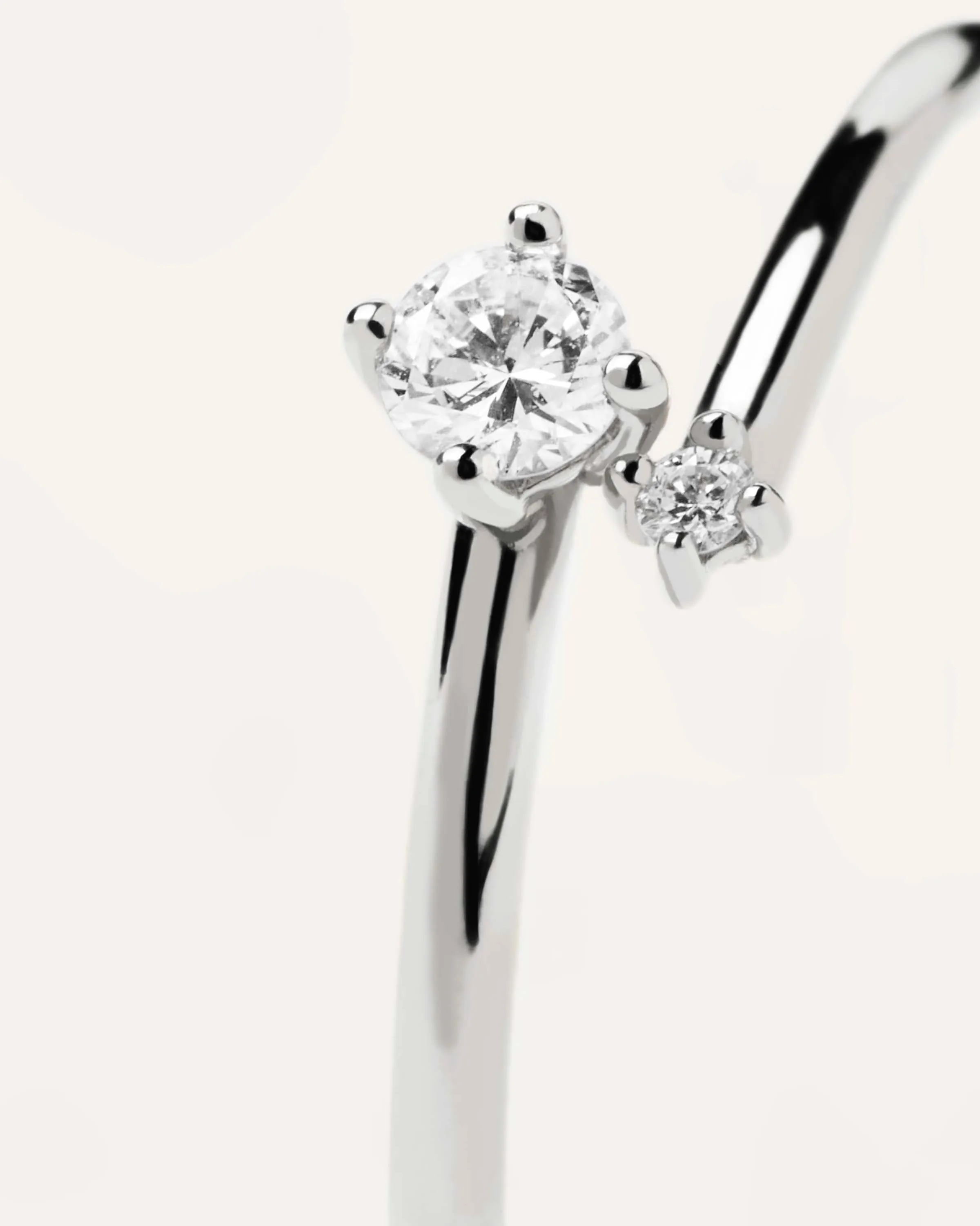 Diamonds and White Gold Duo Ring