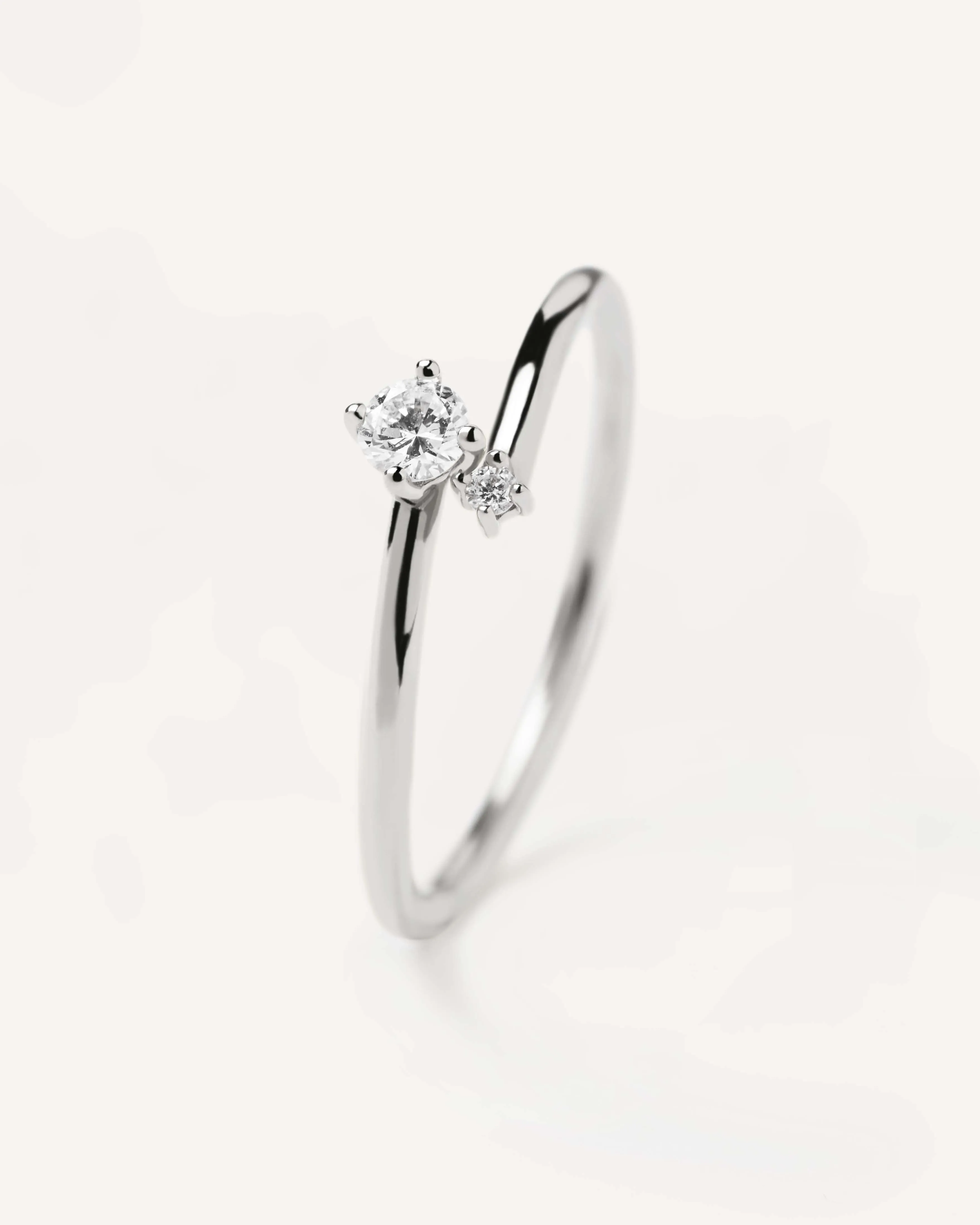 Diamonds and White Gold Duo Ring
