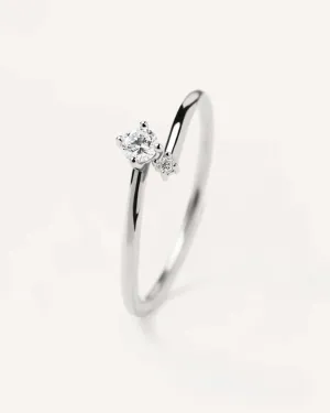 Diamonds and White Gold Duo Ring