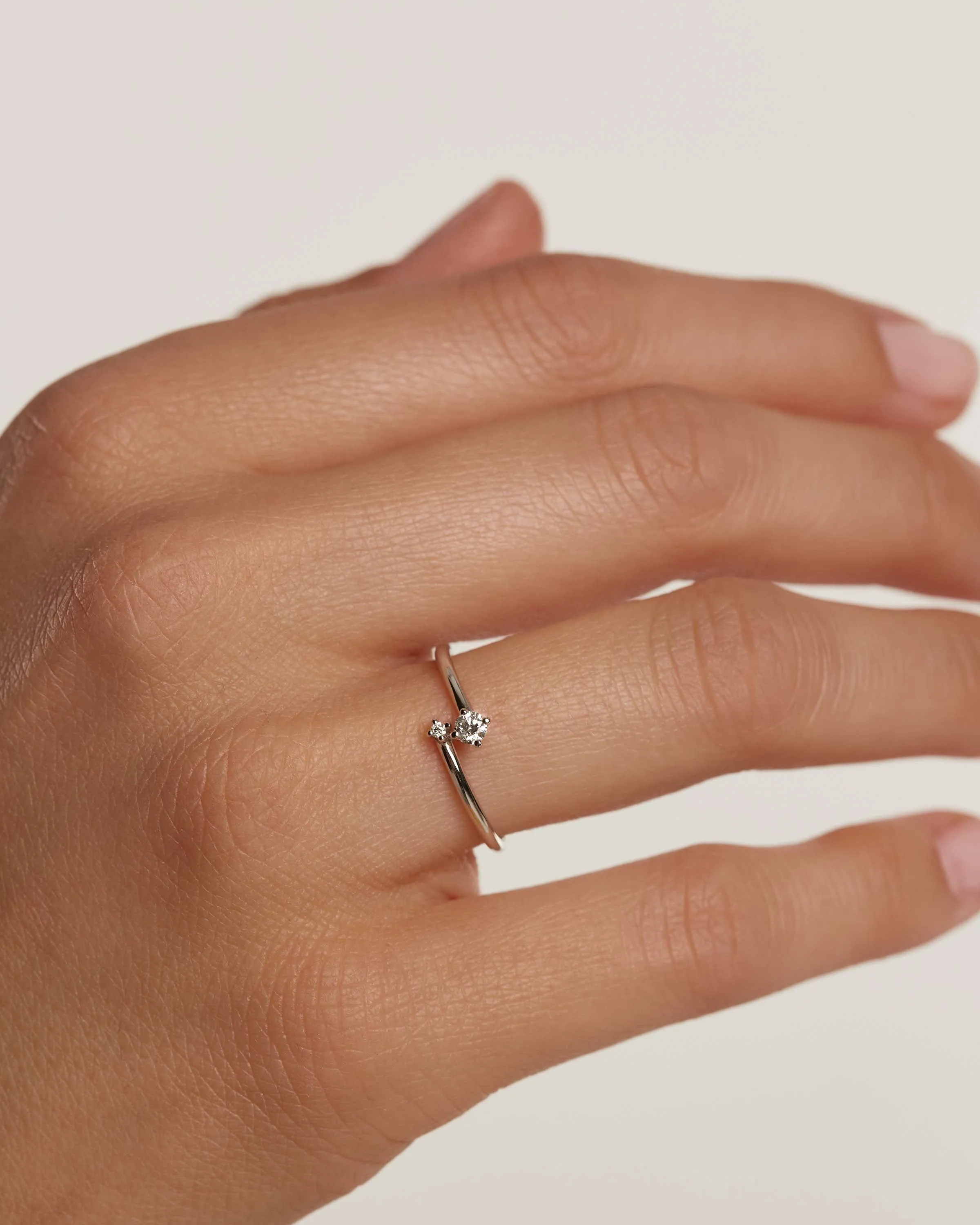 Diamonds and White Gold Duo Ring