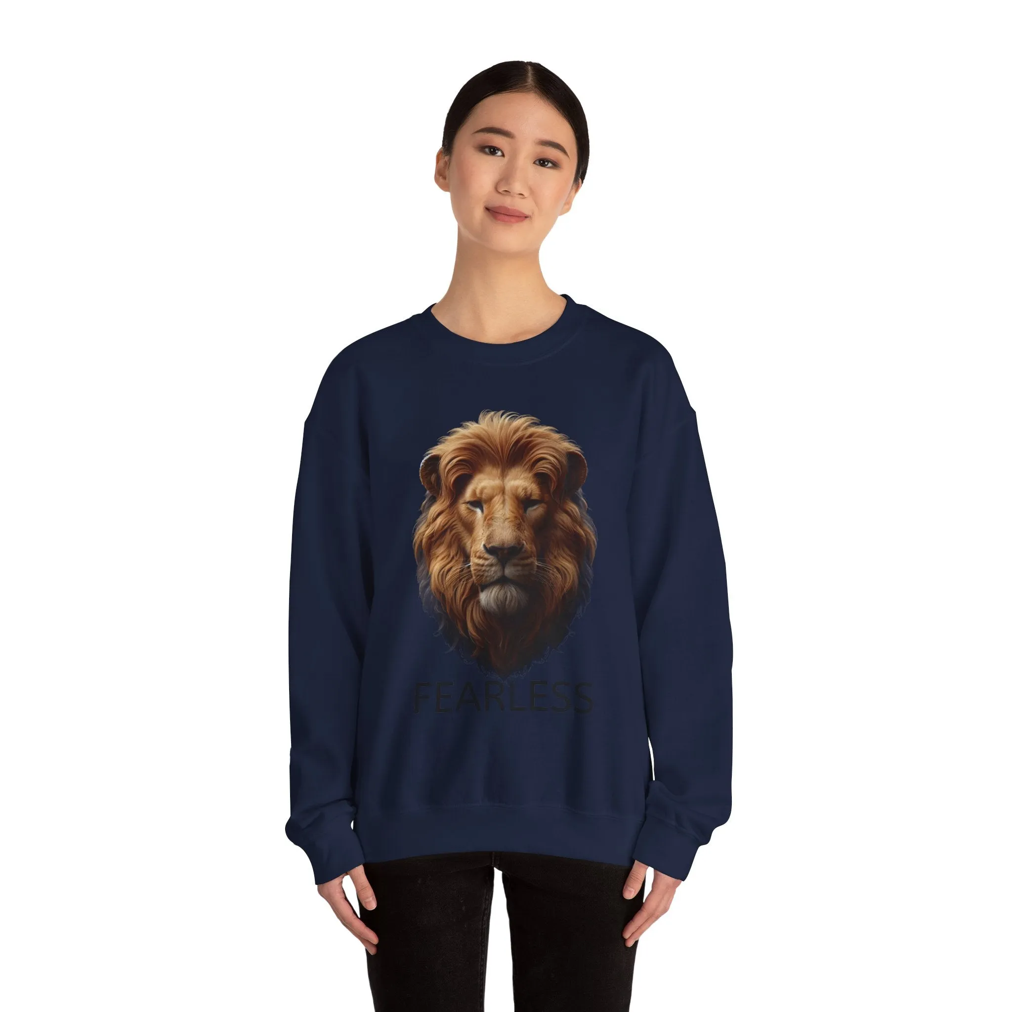 Fearless Lion Unisex Crewneck Sweatshirt - Motivational Apparel