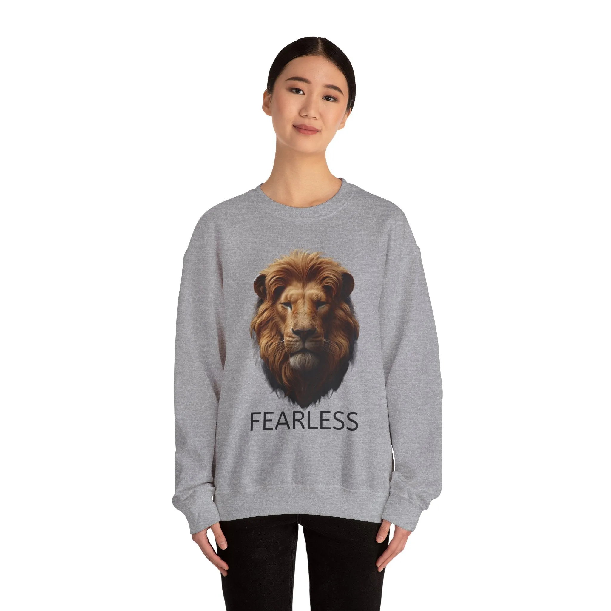 Fearless Lion Unisex Crewneck Sweatshirt - Motivational Apparel