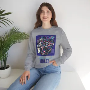 Futuristic Mind Unisex Crewneck Sweatshirt - Bold Graphic Design for Tech Enthusiasts