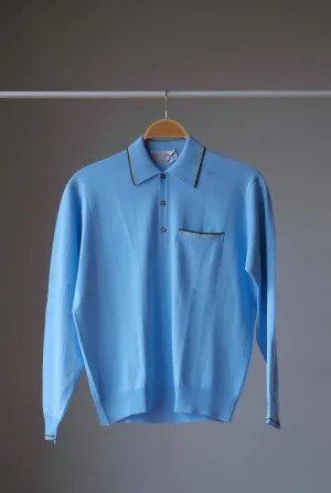 IRIL 70s Knit Long Sleeves Knit Polo with Stripes