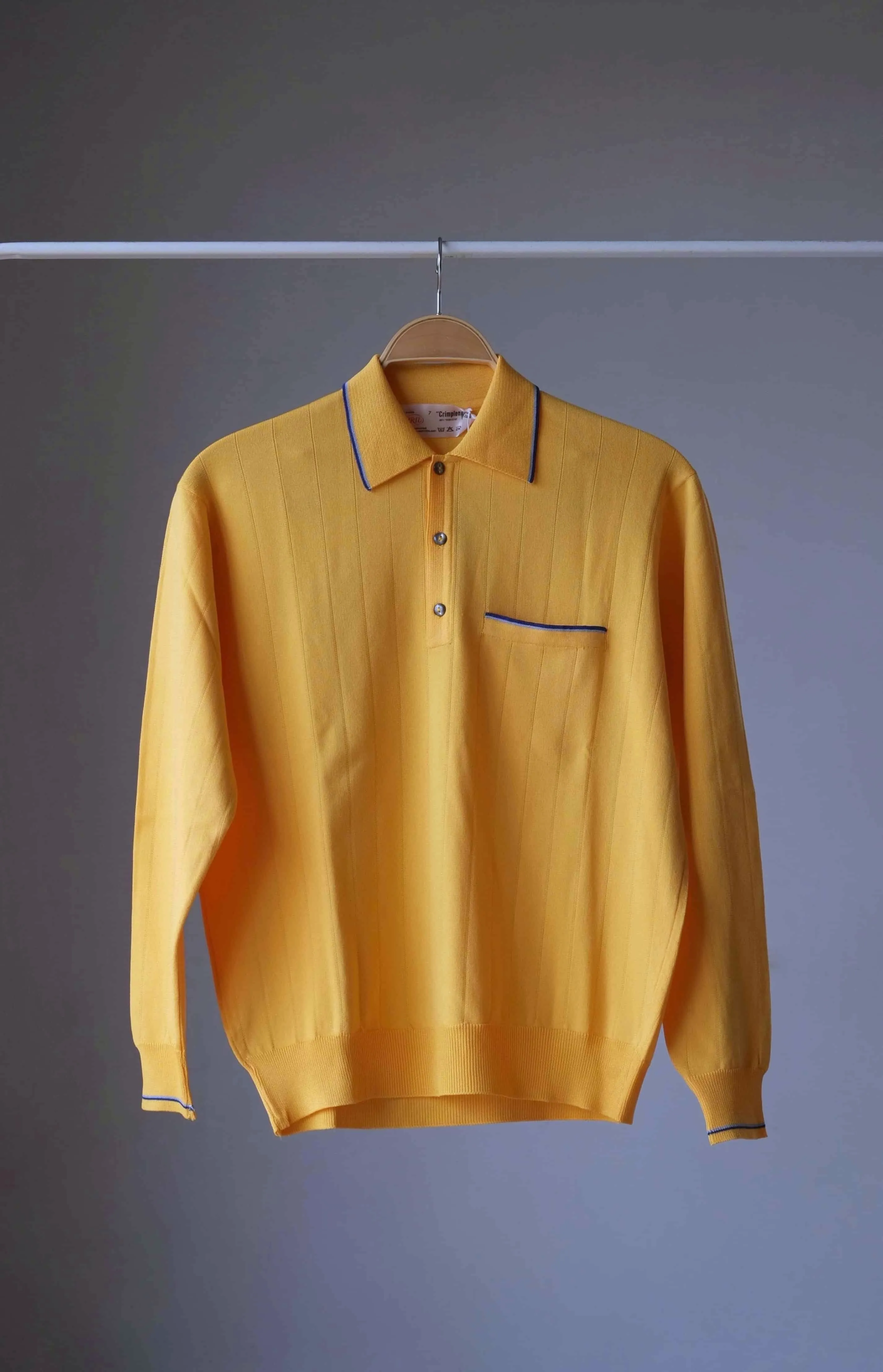 IRIL 70s Knit Long Sleeves Knit Polo with Stripes