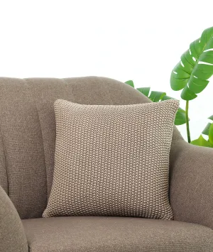 Knitted Purl Stone Cotton Knitted Decorative 16 X 16 Inches Cushion Cover