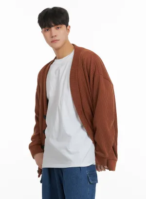 Men's Cozy Overfit Buttoned Cardigan IA402