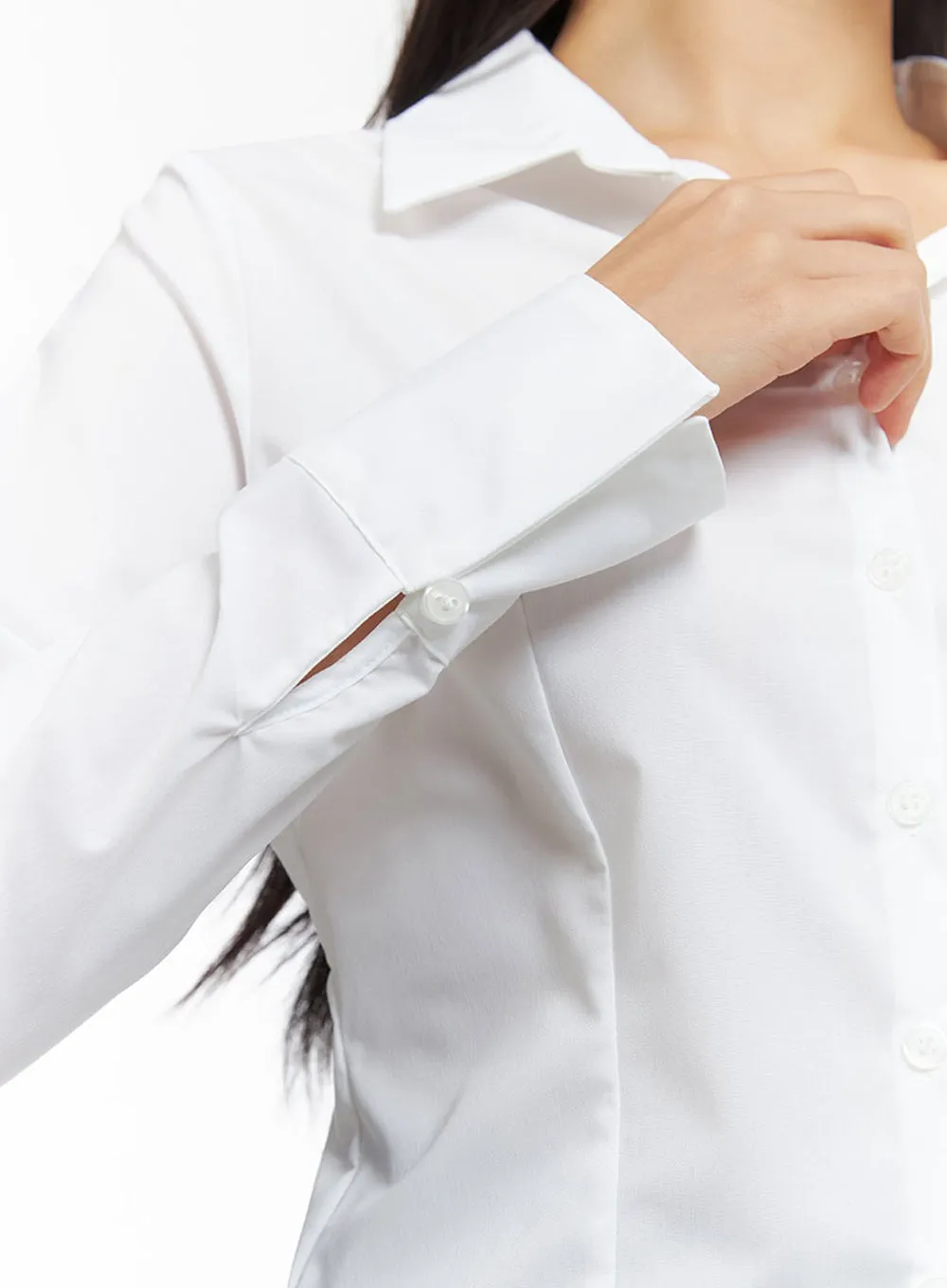 Pintuck Slim Fit Blouse IO409