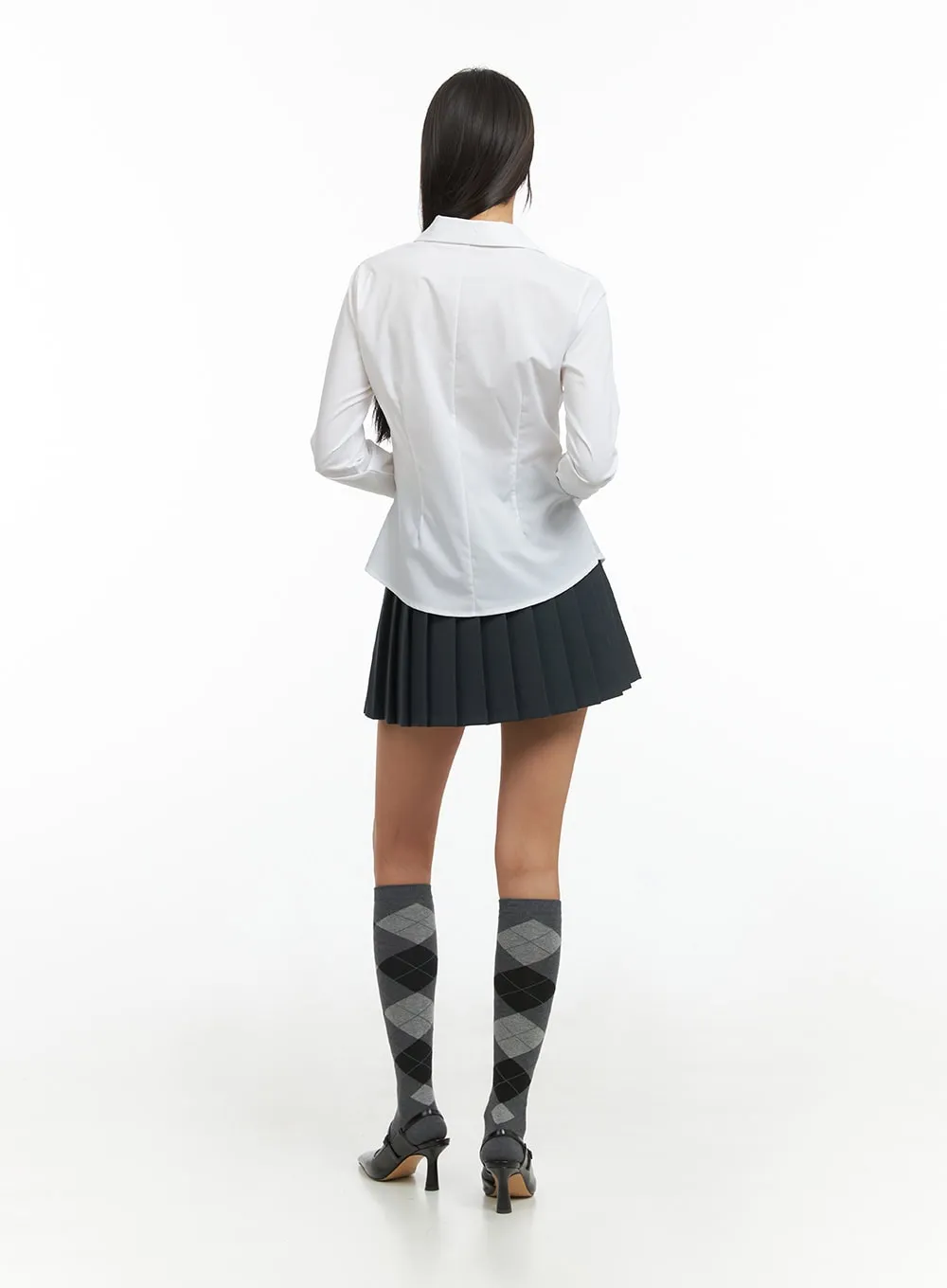 Pintuck Slim Fit Blouse IO409
