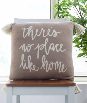 There'S No Place Like Home Cotton Knitted Decorative Stone Color 18 x 18 Inches Cushion Cover