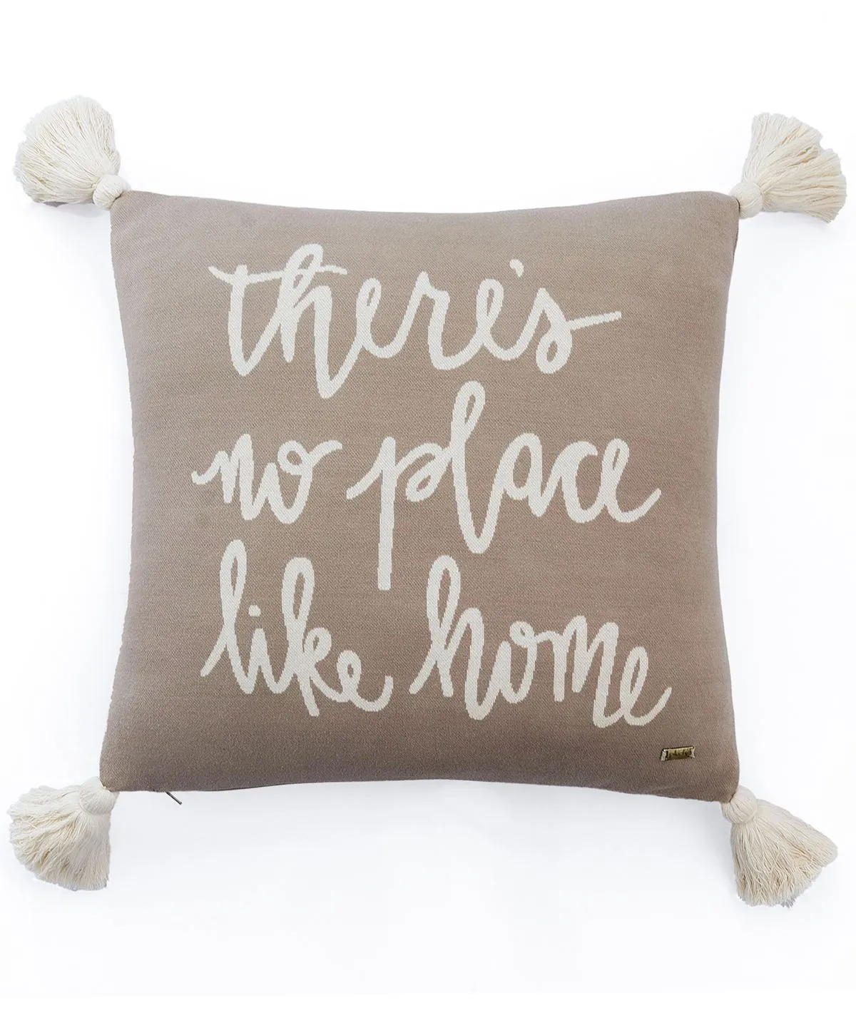 There'S No Place Like Home Cotton Knitted Decorative Stone Color 18 x 18 Inches Cushion Cover