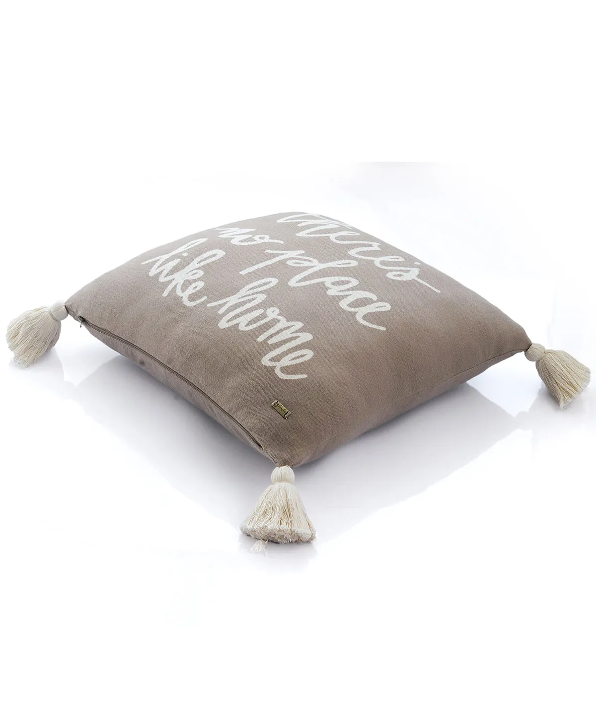 There'S No Place Like Home Cotton Knitted Decorative Stone Color 18 x 18 Inches Cushion Cover