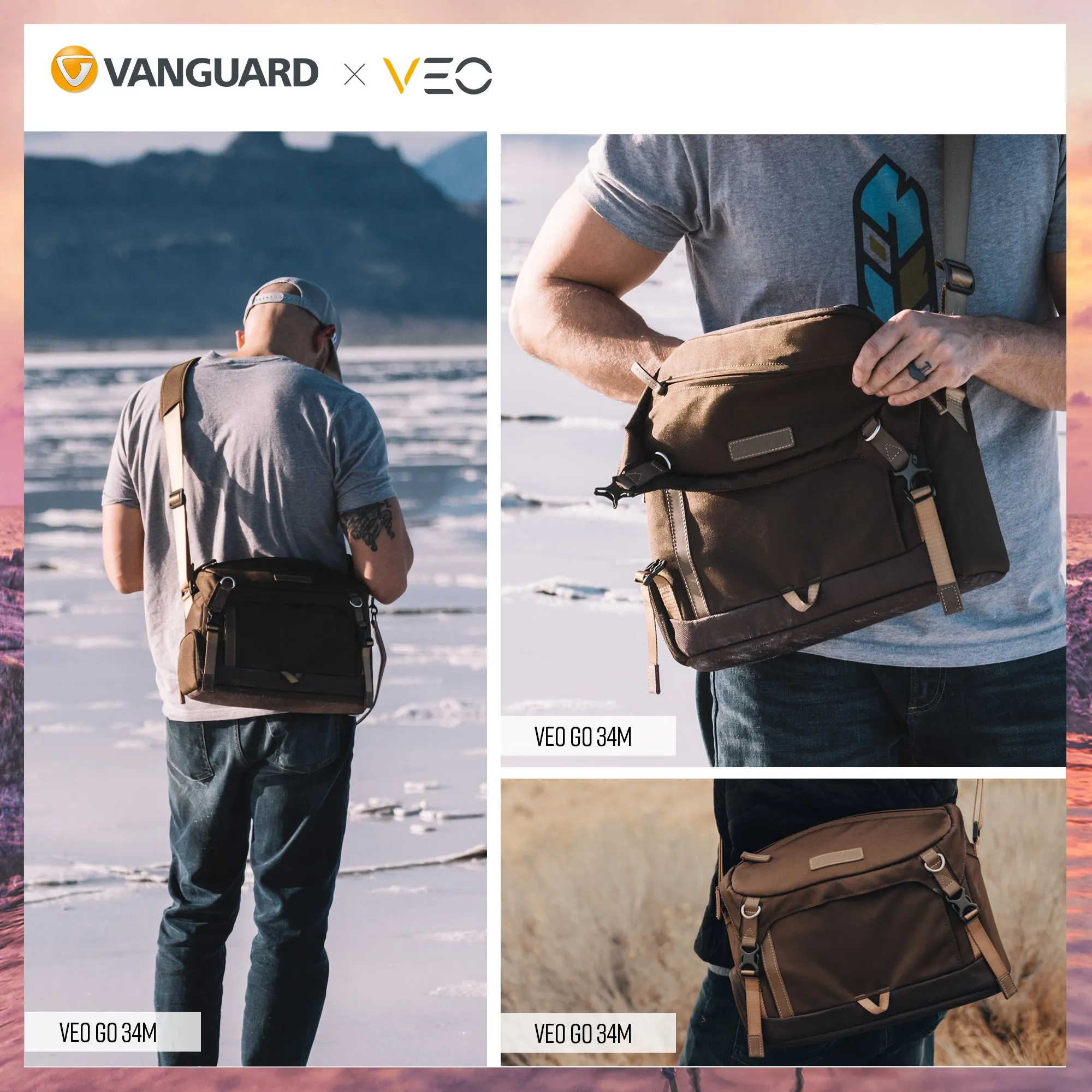 精嘉VEO GO 15M | 24M | 34M | 专业摄影 | 单肩包 | 时尚 | 紧凑型 | 大容量 | 独立内袋 | 时尚欧美
