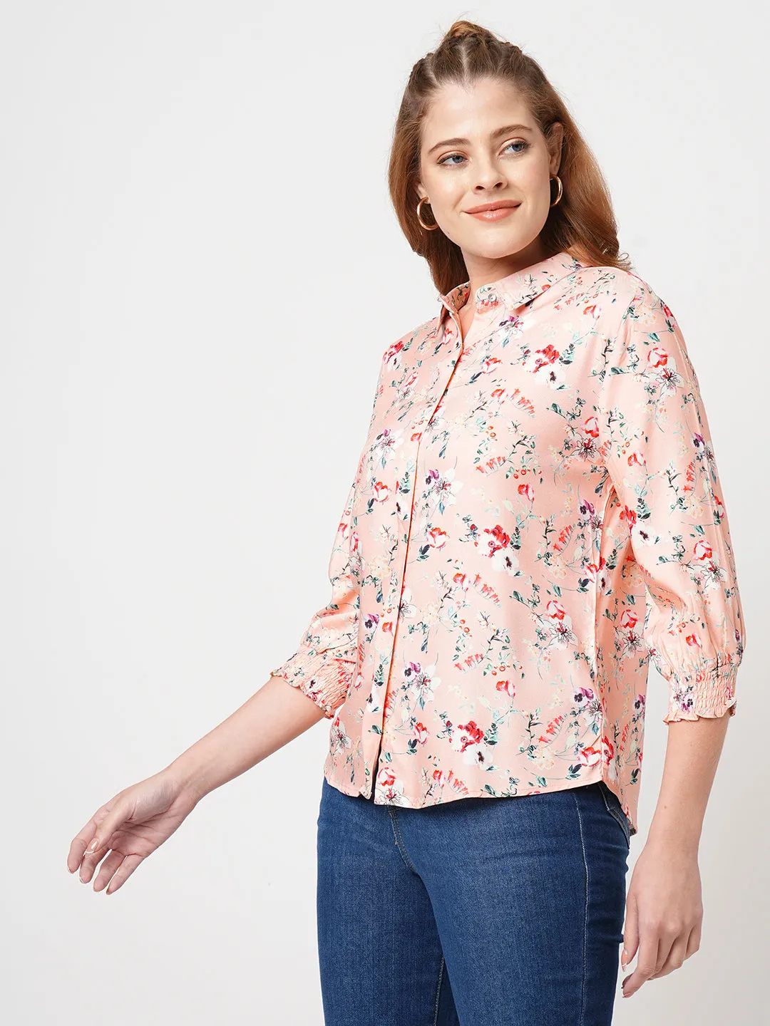 Women Slim Fit Floral Print Printed Shirt