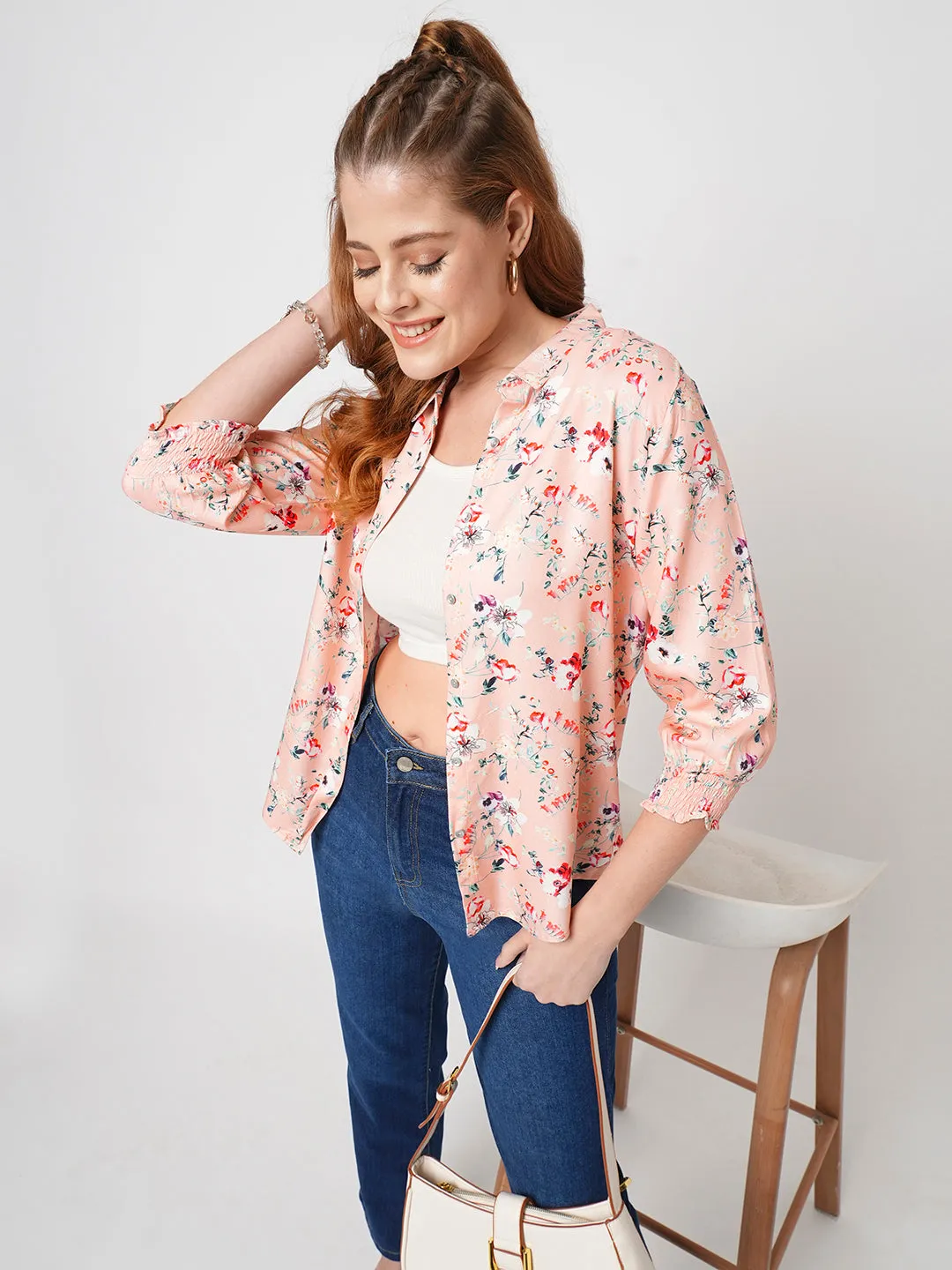 Women Slim Fit Floral Print Printed Shirt