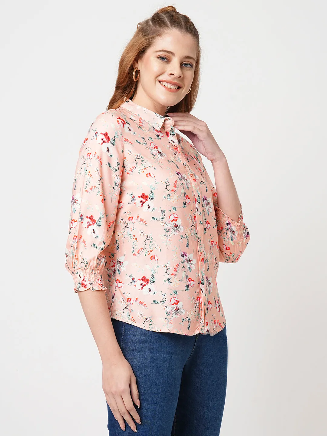 Women Slim Fit Floral Print Printed Shirt